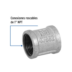 Cople reforzado, acero galvanizado, 1
