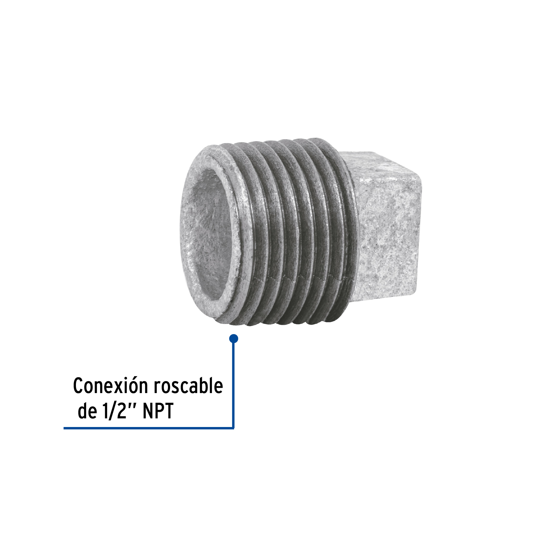 Tapon macho acero galvanizado 1/2"