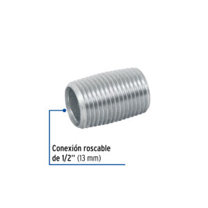 Niple acero galvanizado cuerda corrida 1/2" cedula 40