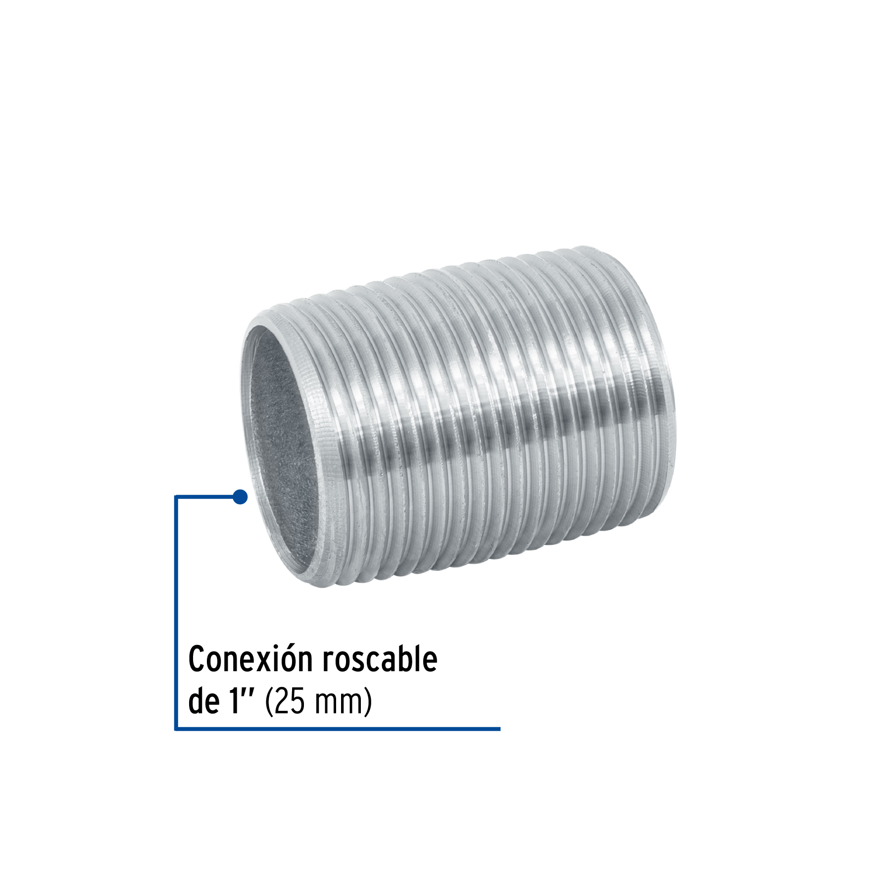 Niple 1" Cuerda corrida Galvanizado