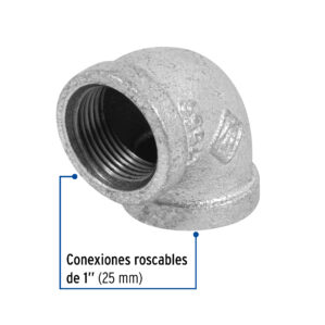 Codo 90° acero galvanizado 1"