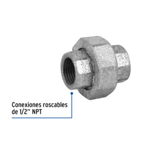 Tuerca union acero galvanizado 1/2"