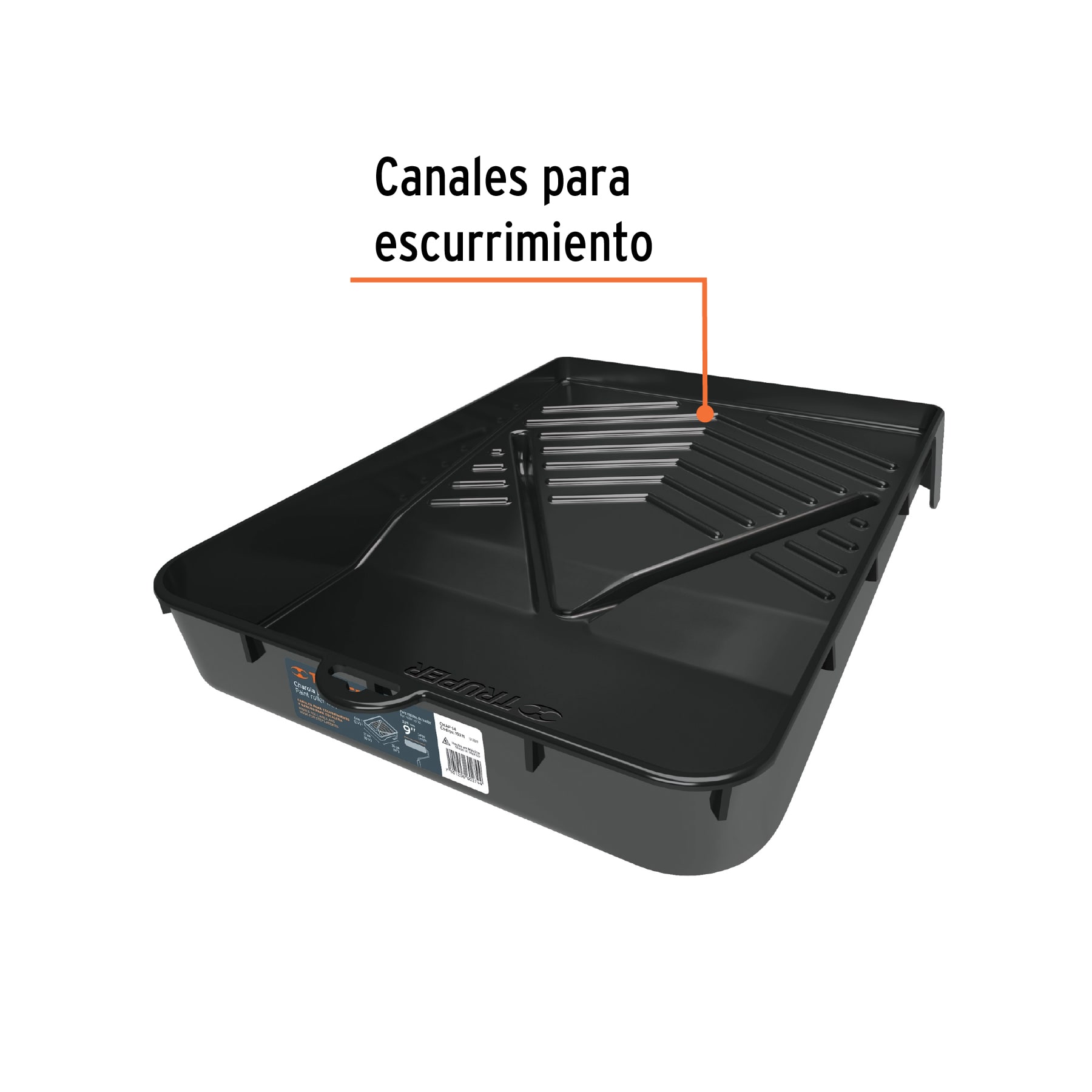 Charola de plastico para rodillo pintar de 9" Reforzada