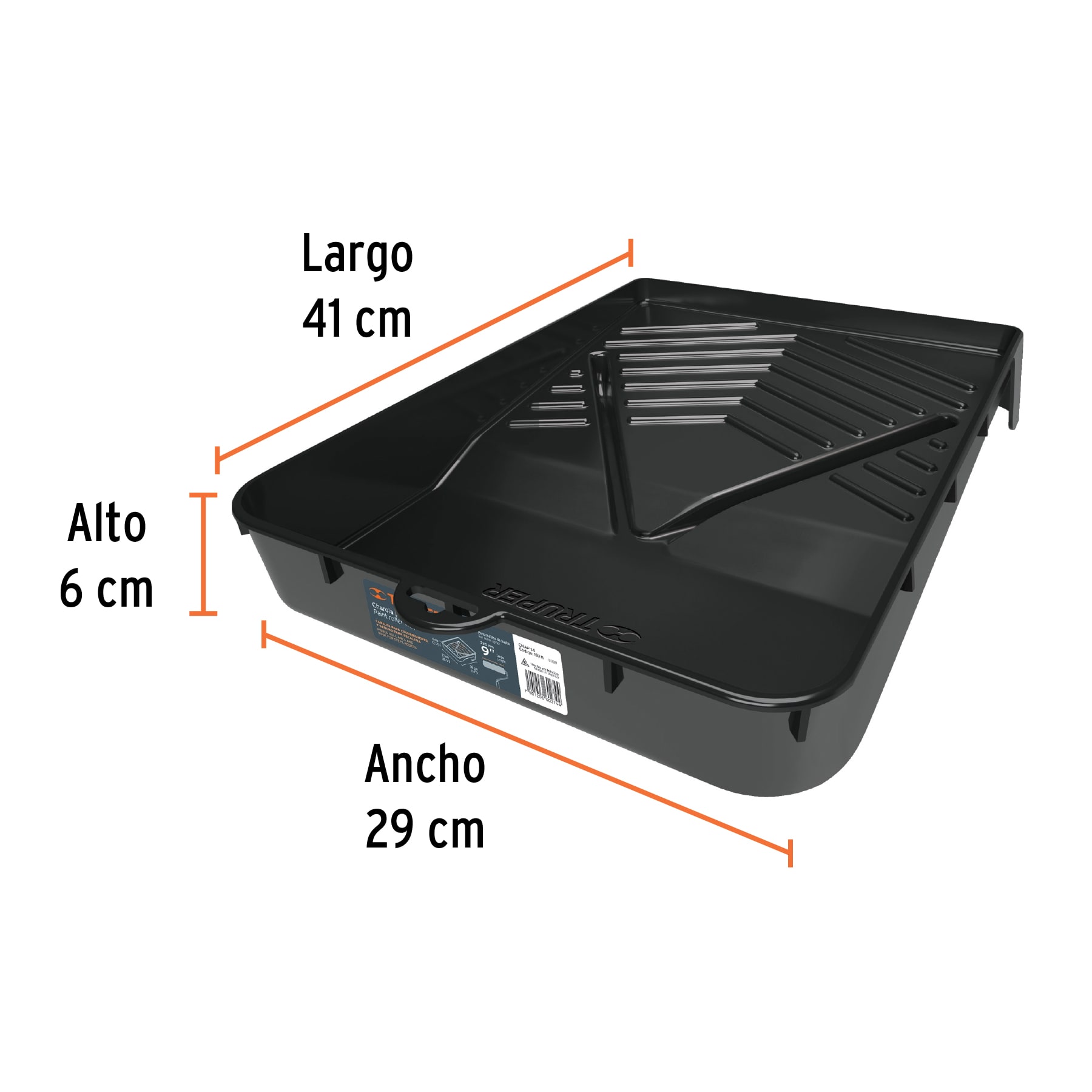 Charola de plastico para rodillo pintar de 9" Reforzada