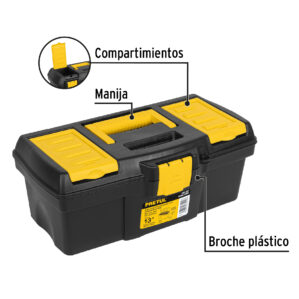 Caja plastica herramienta 13" con Compartimentos Pretul