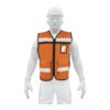 Chaleco brigadista con cintas reflejantes color naranja
