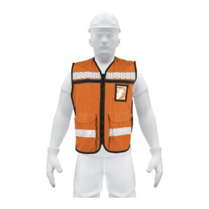 Chaleco brigadista con cintas reflejantes color naranja