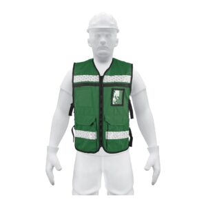 Chaleco brigadista con cintas reflejantes color verde