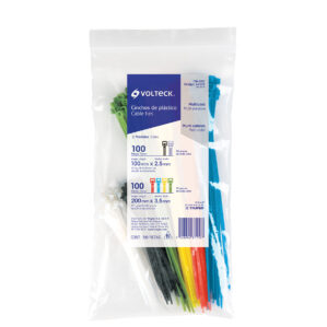 Cincho plastico mixtos de colores bolsa con 200 piezas