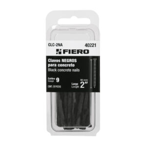 Blister con 20 clavos negros para concreto 2" Fiero
