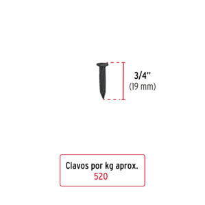 Clavos para concreto 3/4" bolsa de 1kg