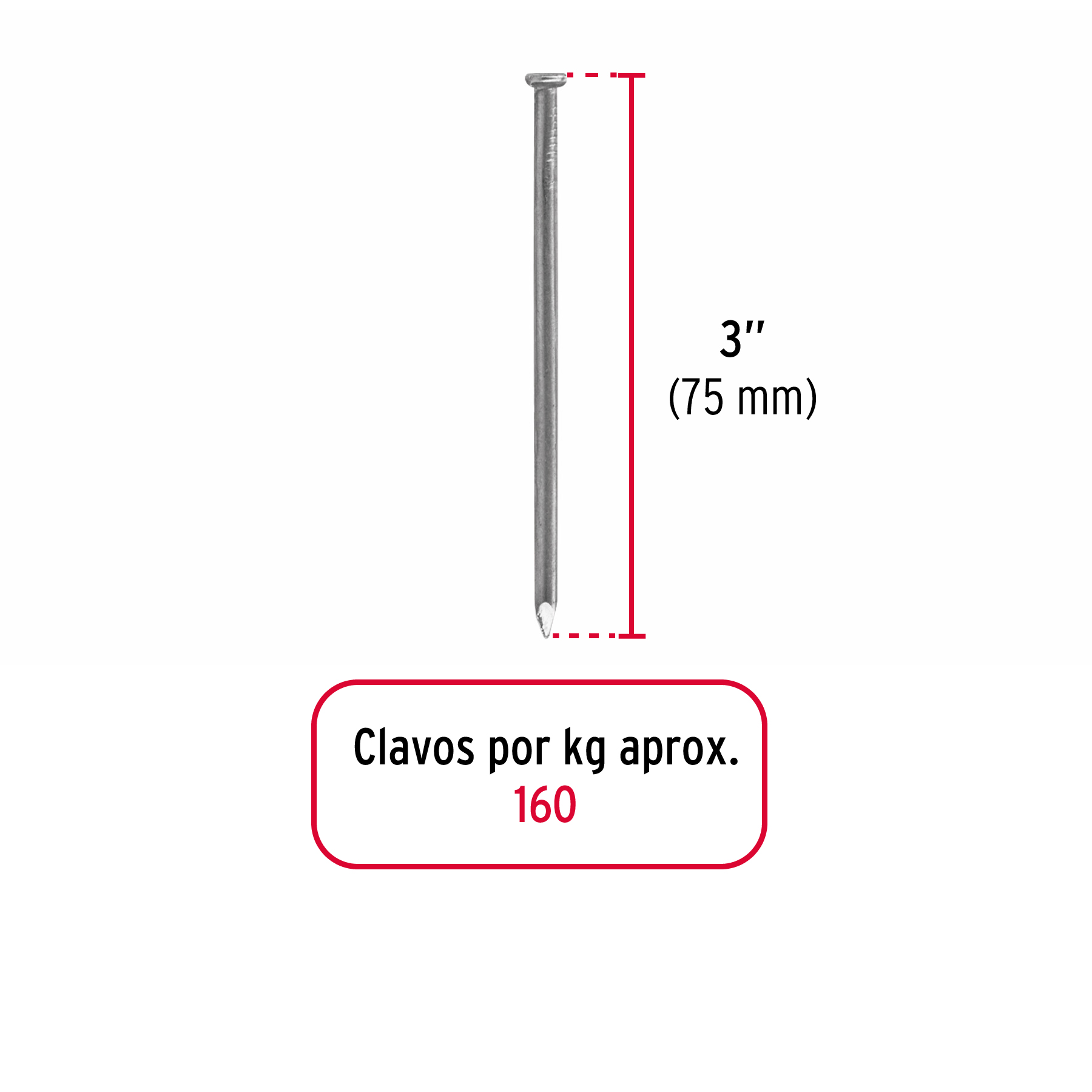 Clavos para Madera 3" bolsa de 1kg