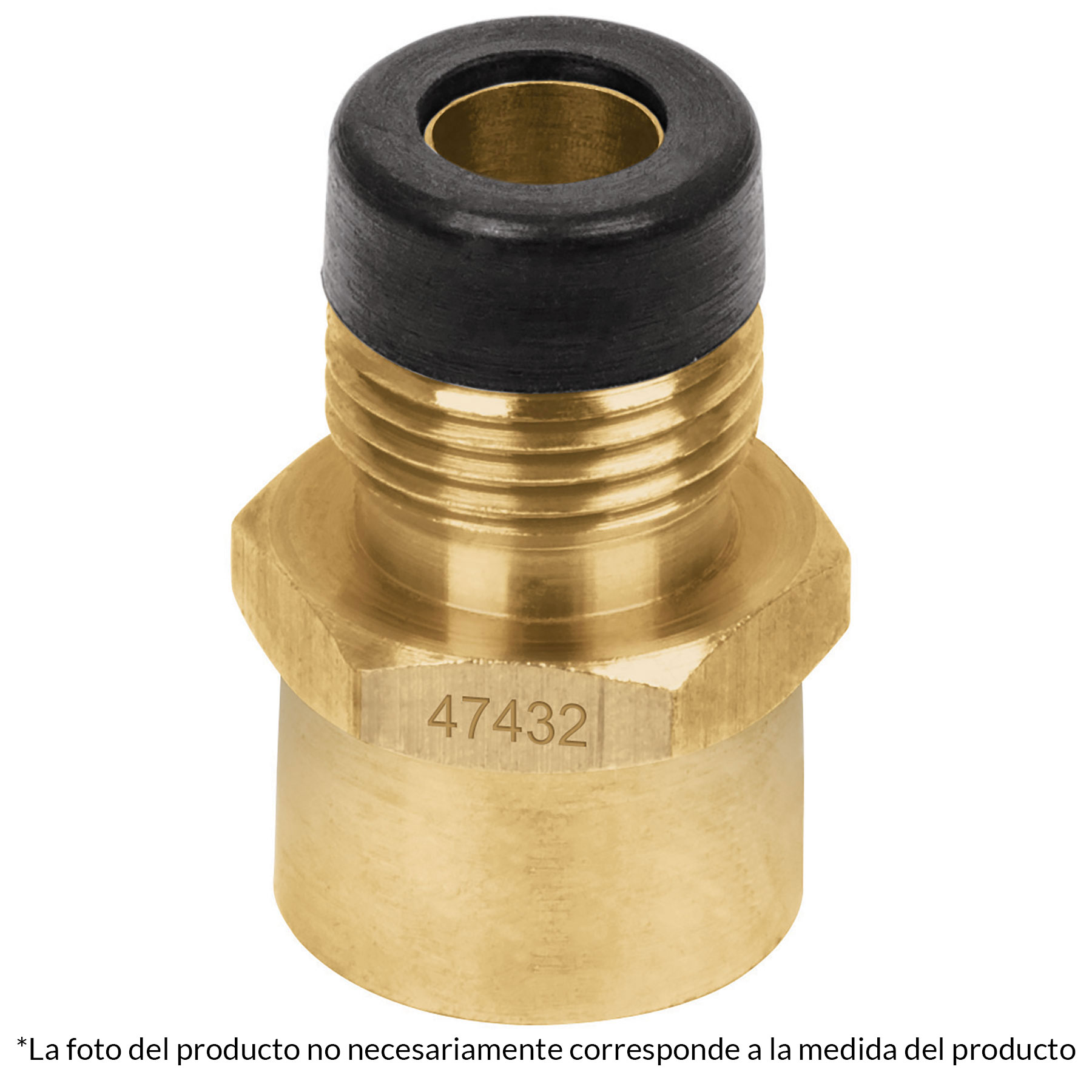 Niple campana Conector Gas de laton 3/8" a 1/2" flare