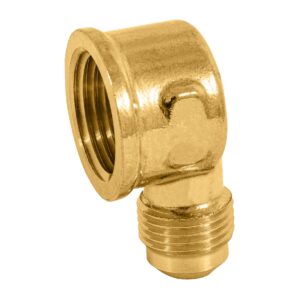 Codo para estufa a 90° de laton 3/8" x 1/2"