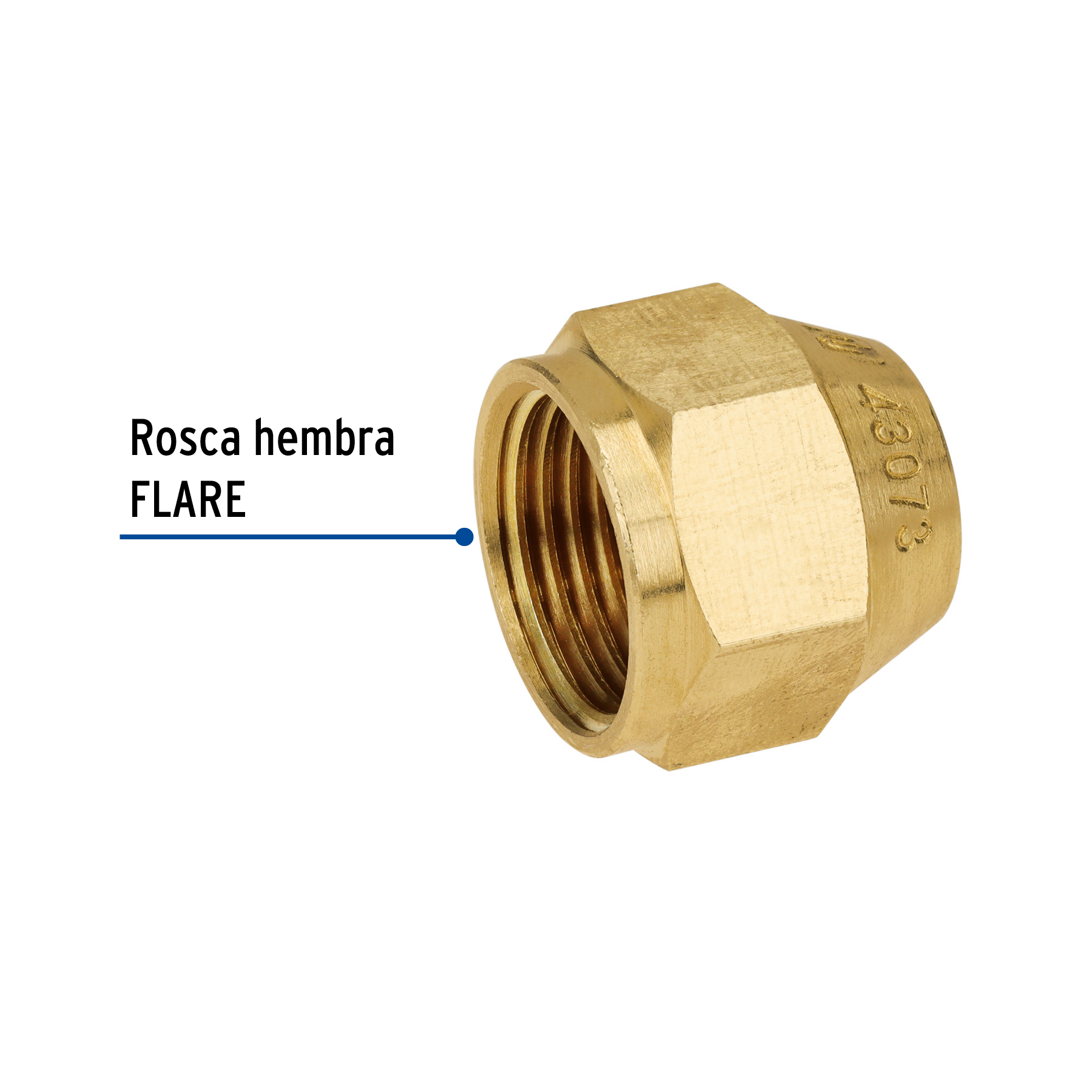 Tuerca conica reducida de laton 1/2" x 3/8"