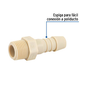 Adaptador insercion rosca exterior 1/2" x 1/2" manguera