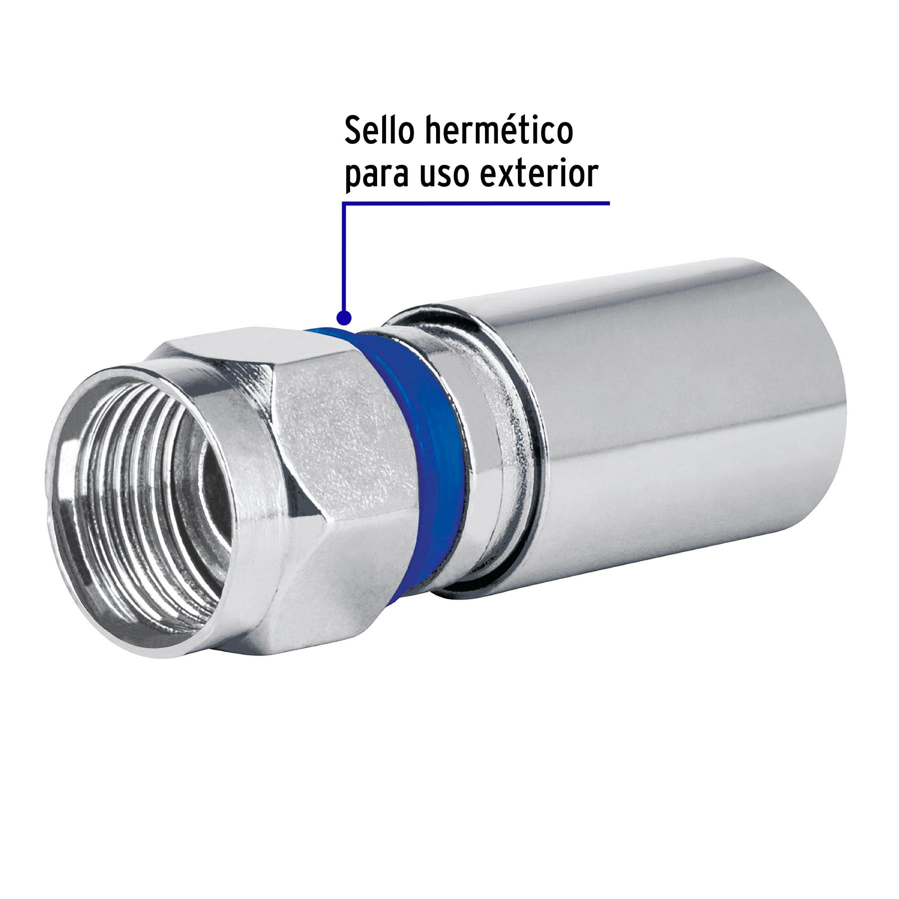 Bolsa con 2 conectores coaxiales RG6 de compresion Volteck