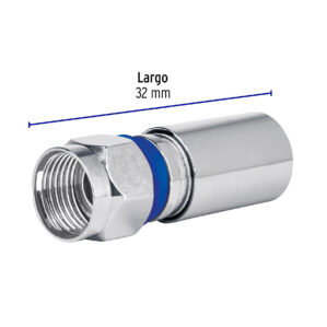 Bolsa con 2 conectores coaxiales RG6 de compresion Volteck