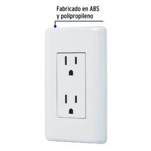 Placa Armada Contacto Doble Volteck Basic Blanco