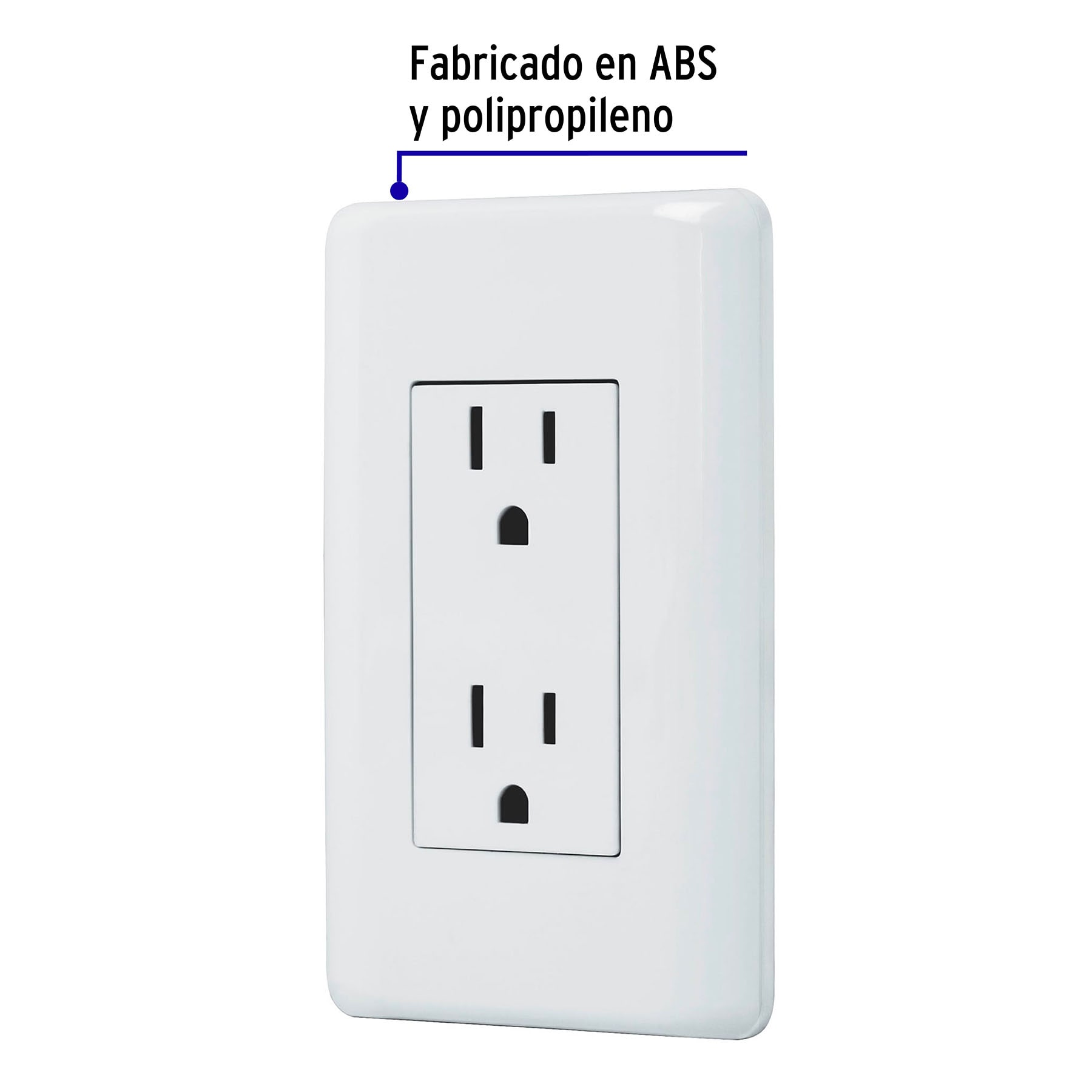 Placa Armada Contacto Doble Volteck Basic Blanco