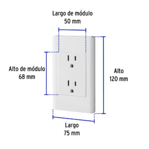 Placa Armada Doble Contacto Lisboa Blanco
