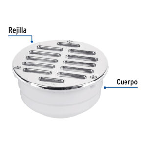 Coladera universal ABS 5" rejilla con 3 tornillos