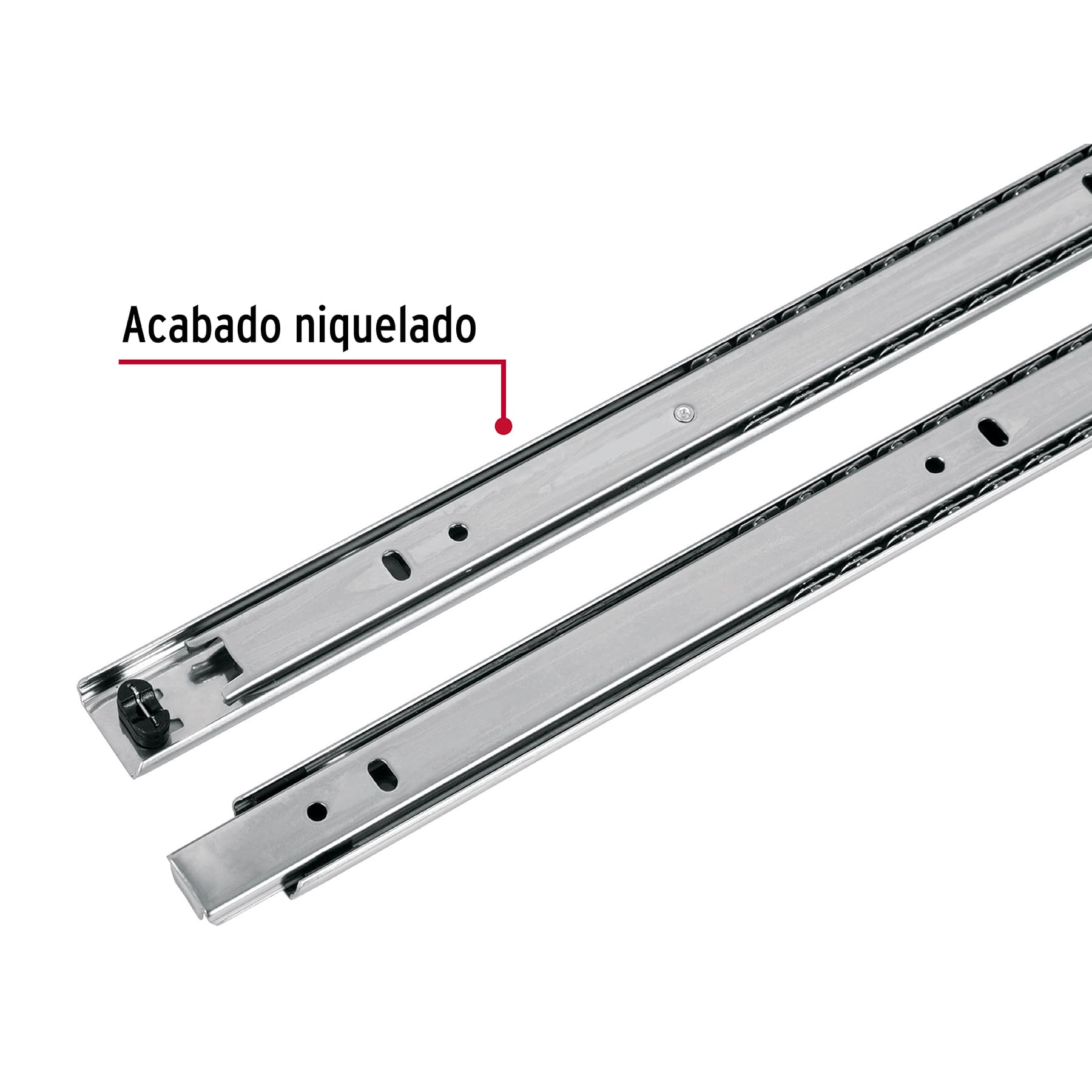 Pack con 2 correderas extensi贸n 3/4 de 35cm para caj贸n ancho 2.5cm