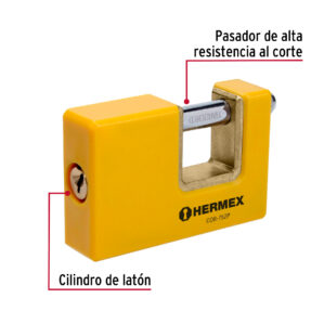 Candado antipalanca 75mm cuerpo metalico Hermex Basic