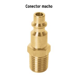 Conector rapido tipo M niquelado cuerda 1/4 NPT macho para Compresor Manguera de Aire