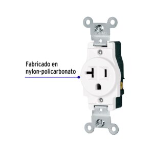 Contacto sencillo 2 polos 3 hilos 20A Standard blanco