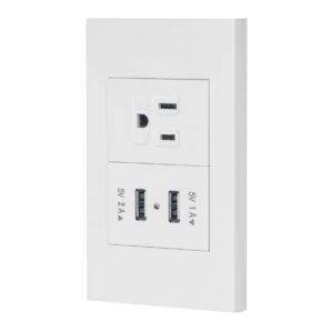 Placa Armada 1 Contacto 2 Puertos USB Española Blanco