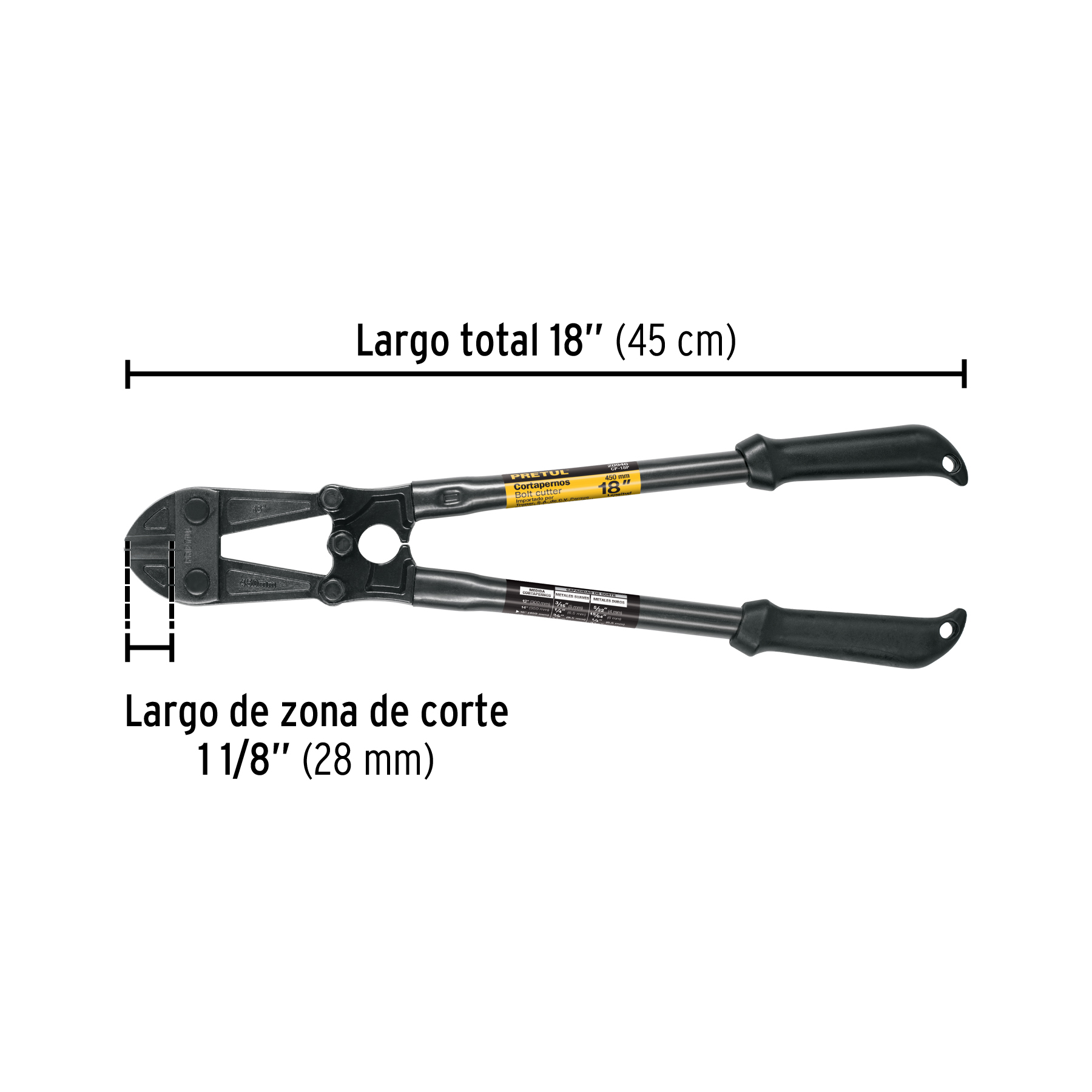 Pinza Cortapernos 18" Pretul