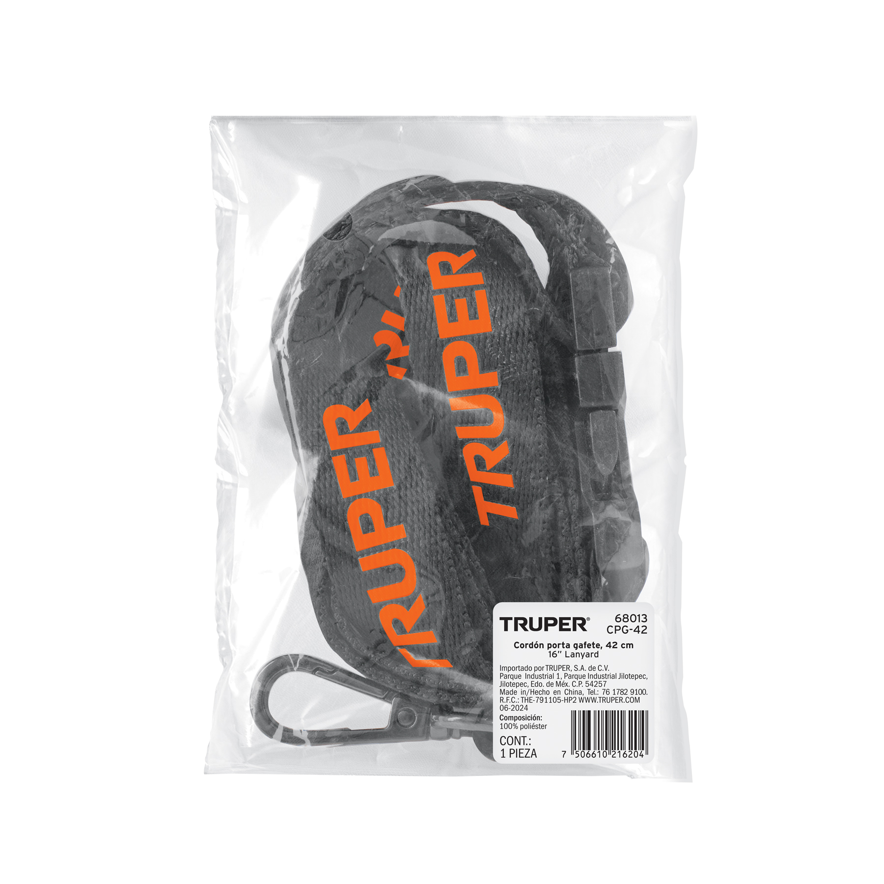 Cordon porta gafete o credencial de 42cm Truper