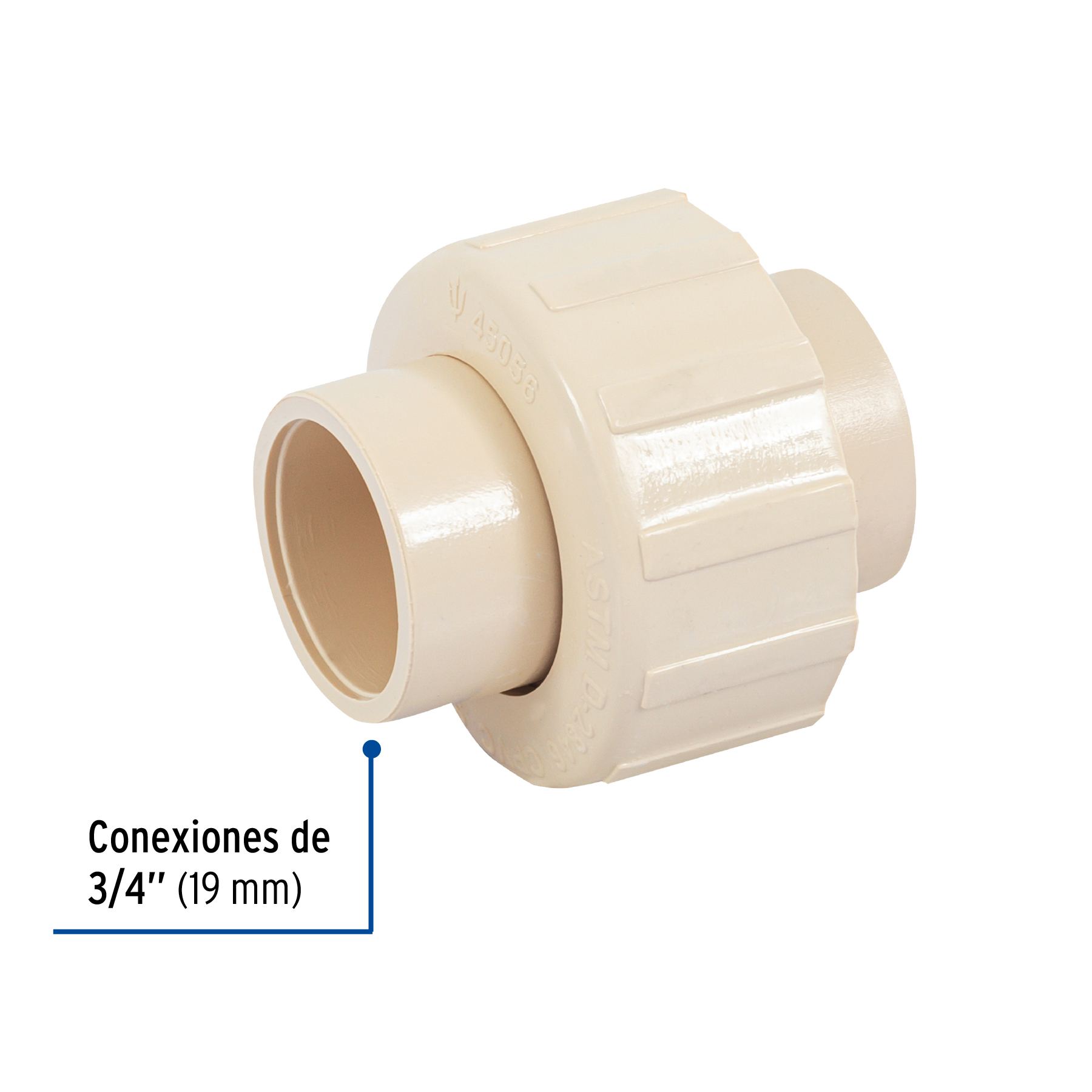 Tuerca union lisa de CPVC 3/4"