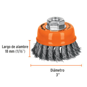 Carda de copa alambre trenzado fino 3