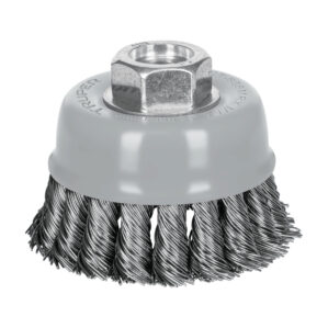 Carda Copa Alambre trenzado grueso 3" Eje Multirosca 5/8 - 11 y M14