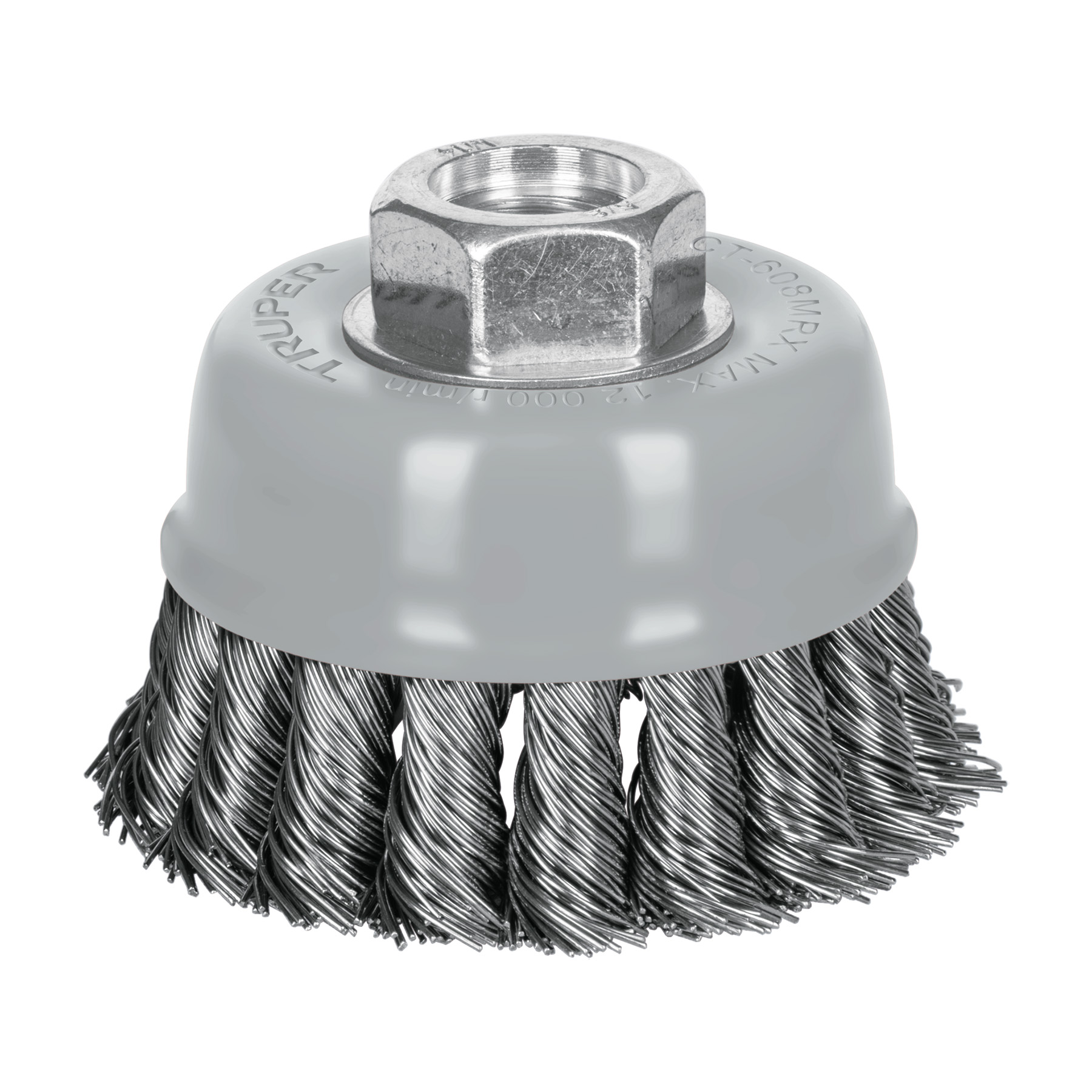 Carda Copa Alambre trenzado grueso 3" Eje Multirosca 5/8 - 11 y M14