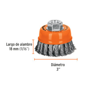 Carda Copa Alambre trenzado grueso 3