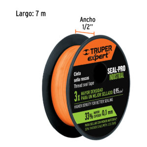 Cinta teflon 1/2" de 7m Industrial sella roscas para gas