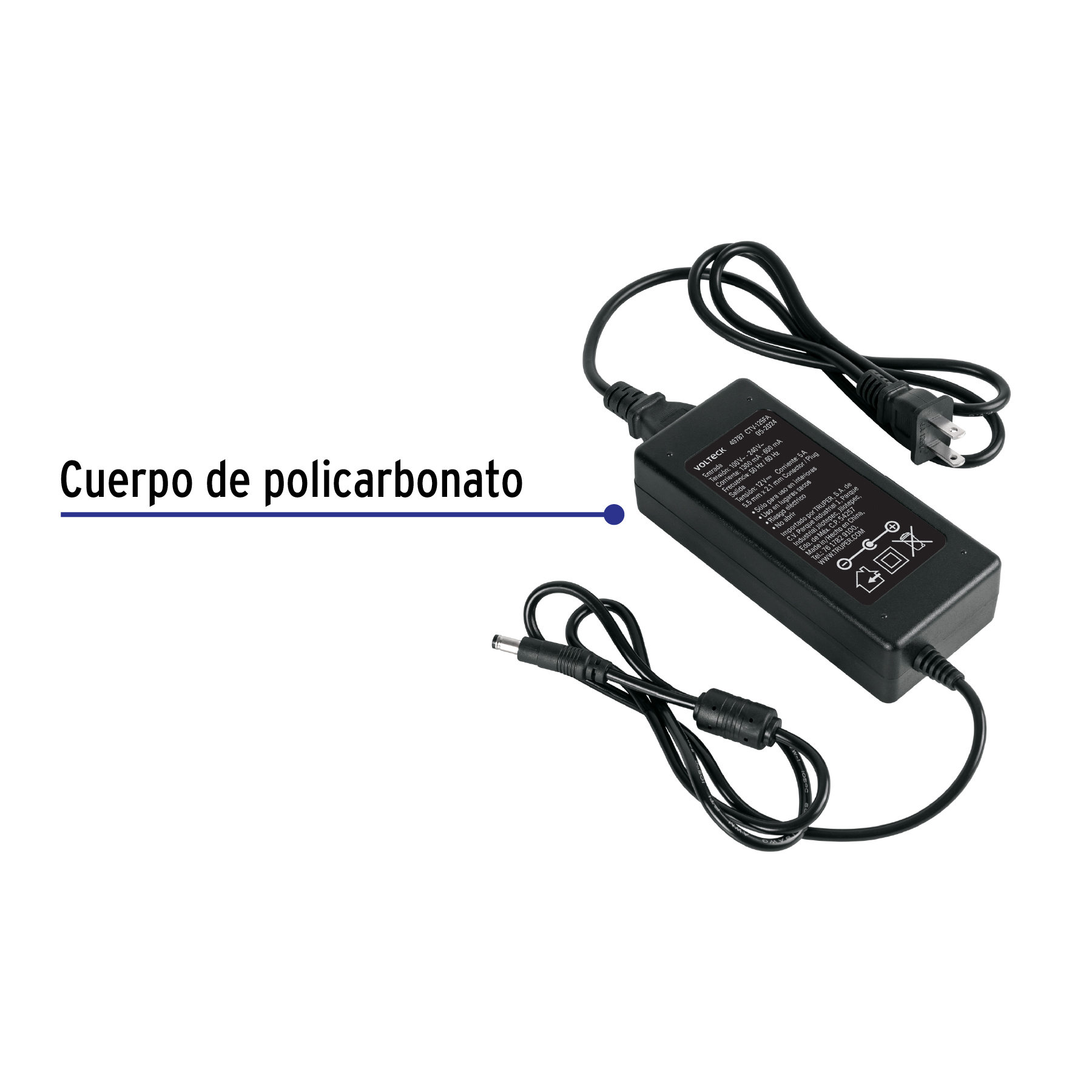 Fuente de Alimentacion 12V 5A para CCTV Camaras Volteck