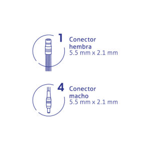 Cable Divisor de Energia tipo Pulpo 1 a 4 para CCTV, Volteck