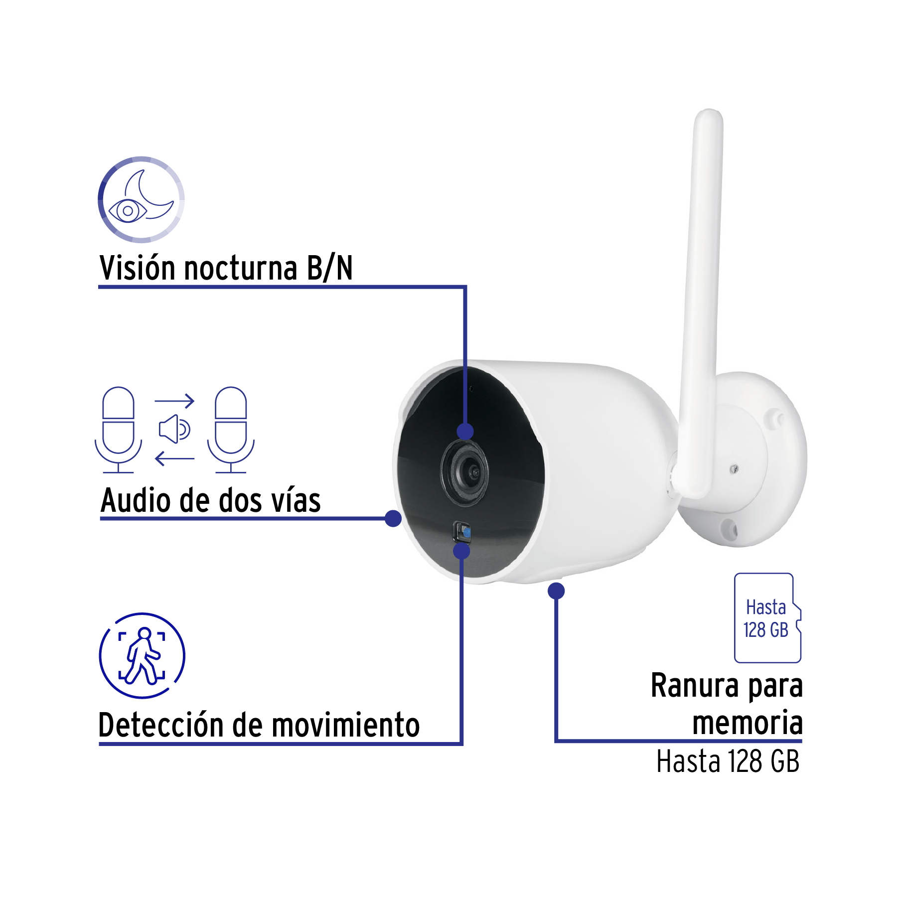 Camara WiFi Tipo Bala 2MP Volteck