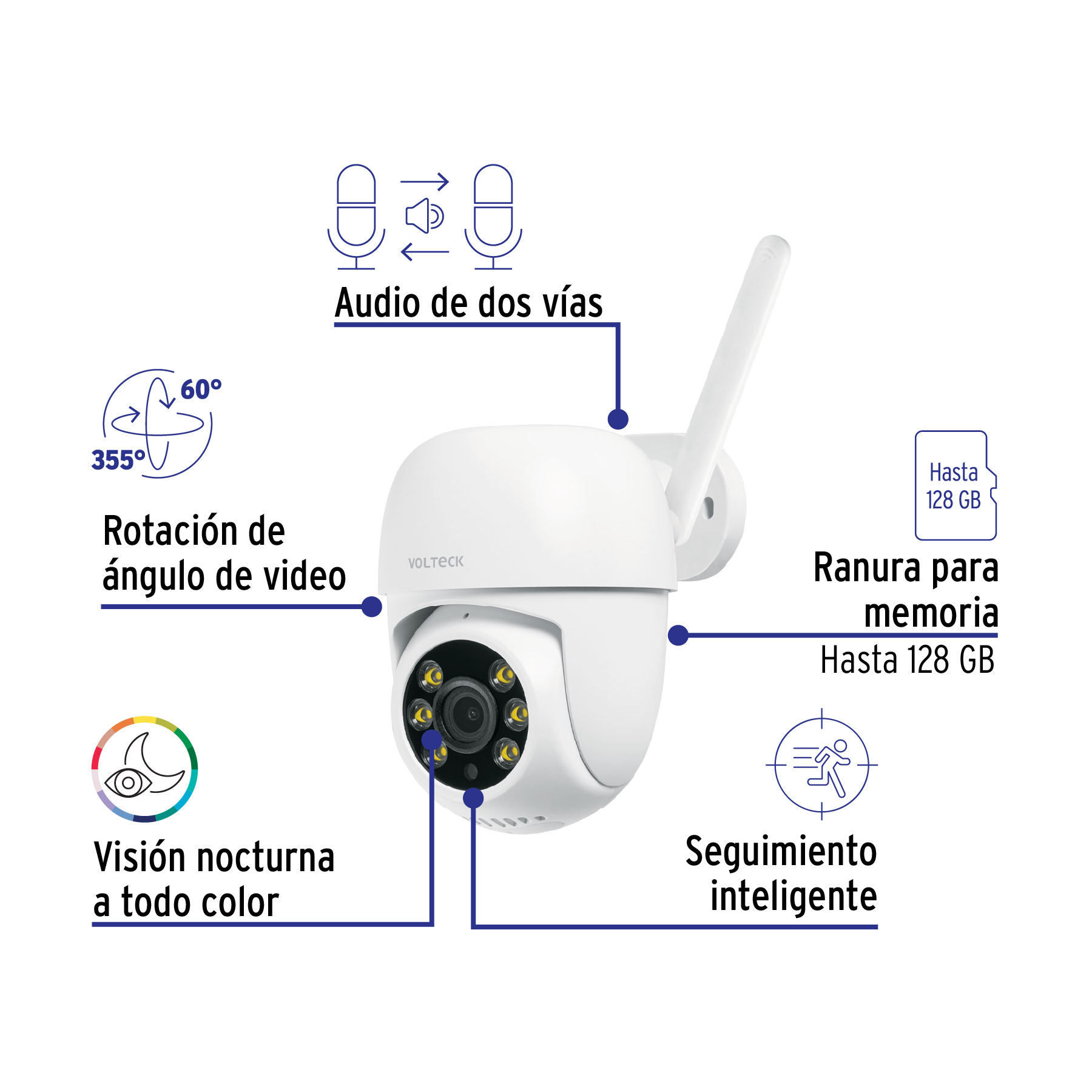 Camara WiFi Robotizada Tipo Domo 3MP Volteck