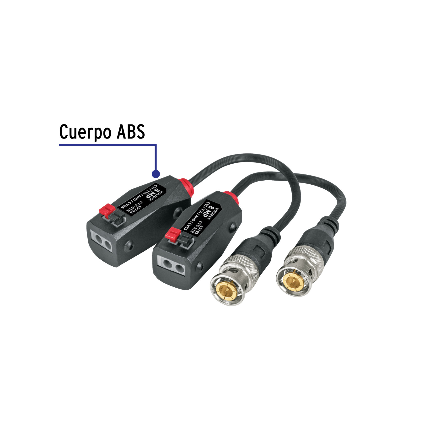 Par de Transceptores Pasivos Video Balun hasta 8MP Volteck