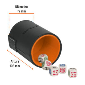 Cubilete Truper 5 Dados Vinipiel