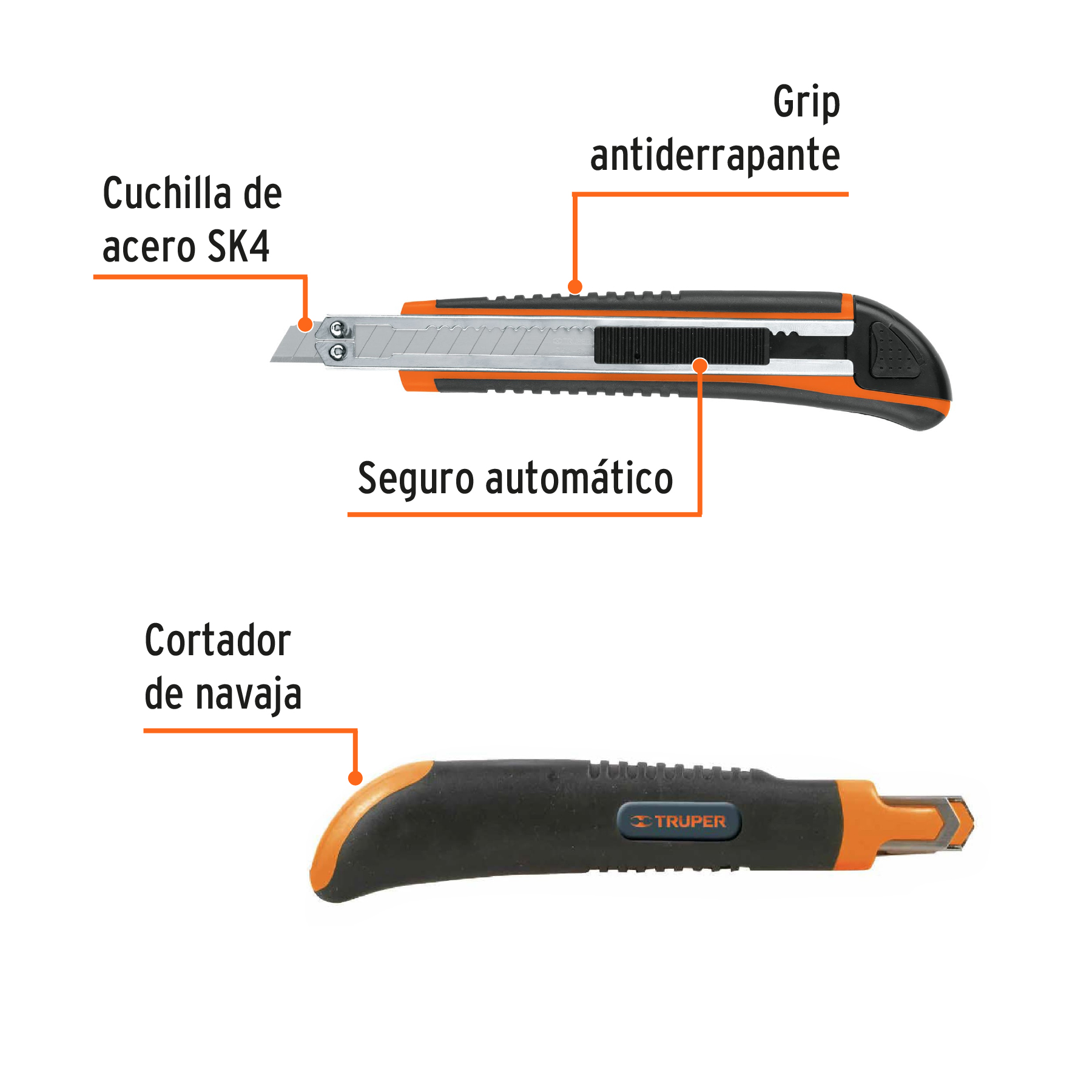 Cutter Cuchilla de 9mm 5" Reforzado Alma metalica con grip