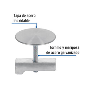 Cubre taladro acero inoxidable satinado 44mm
