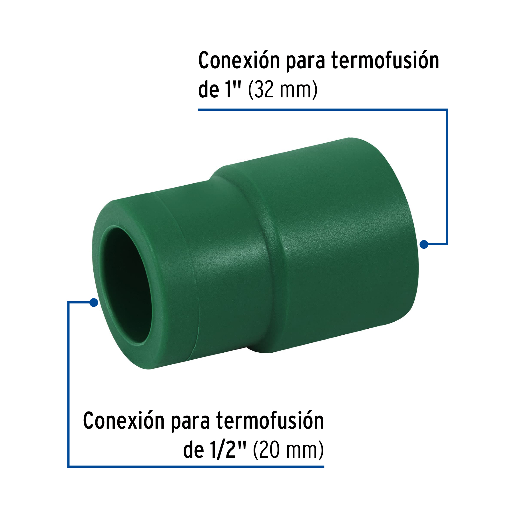 Reduccion de PPR de 1"x1/2" 32x20mm