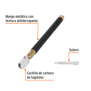 Cortador de vidrio 5" Truper Expert con deposito de aceite