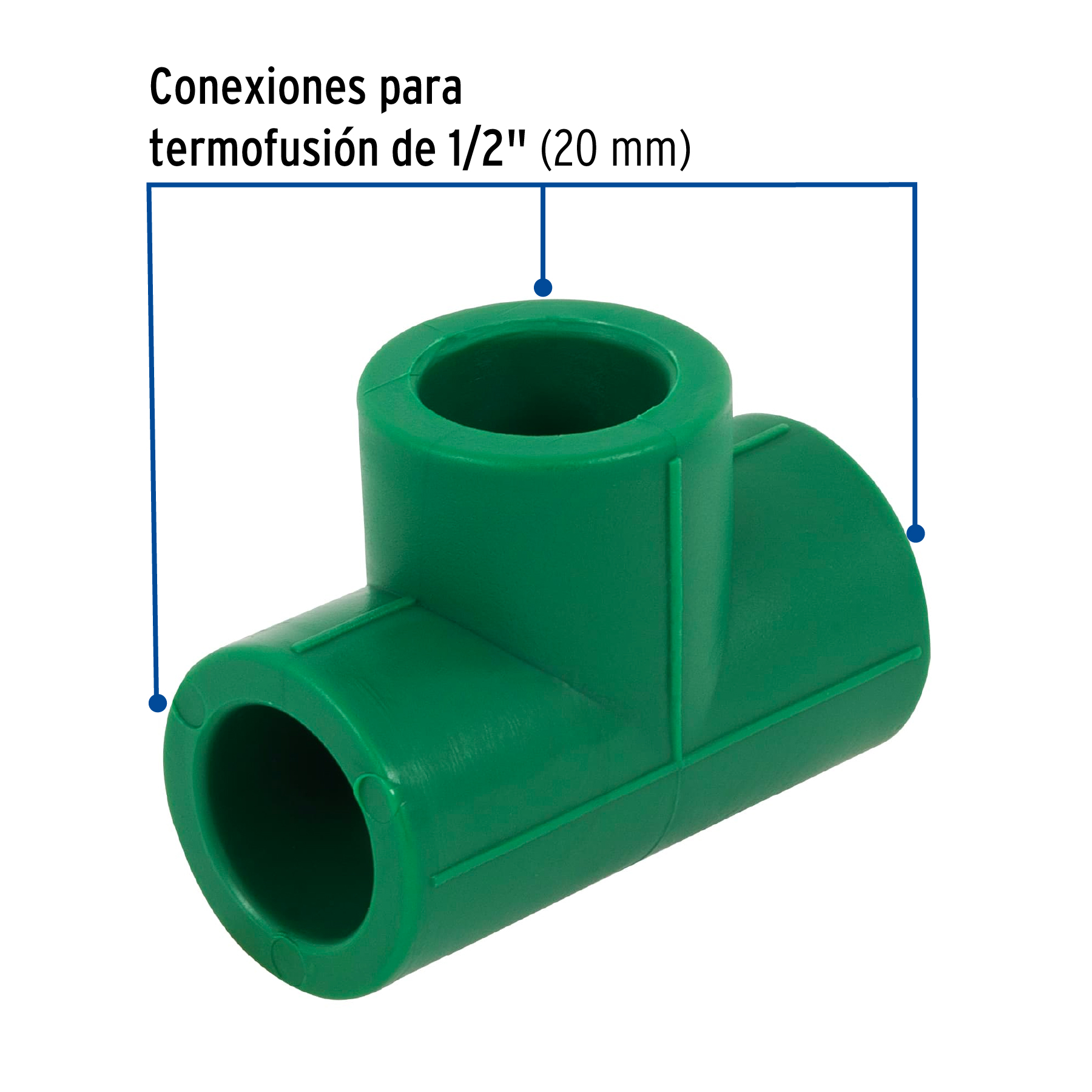 Tee de PPR sencilla 1/2" 20mm
